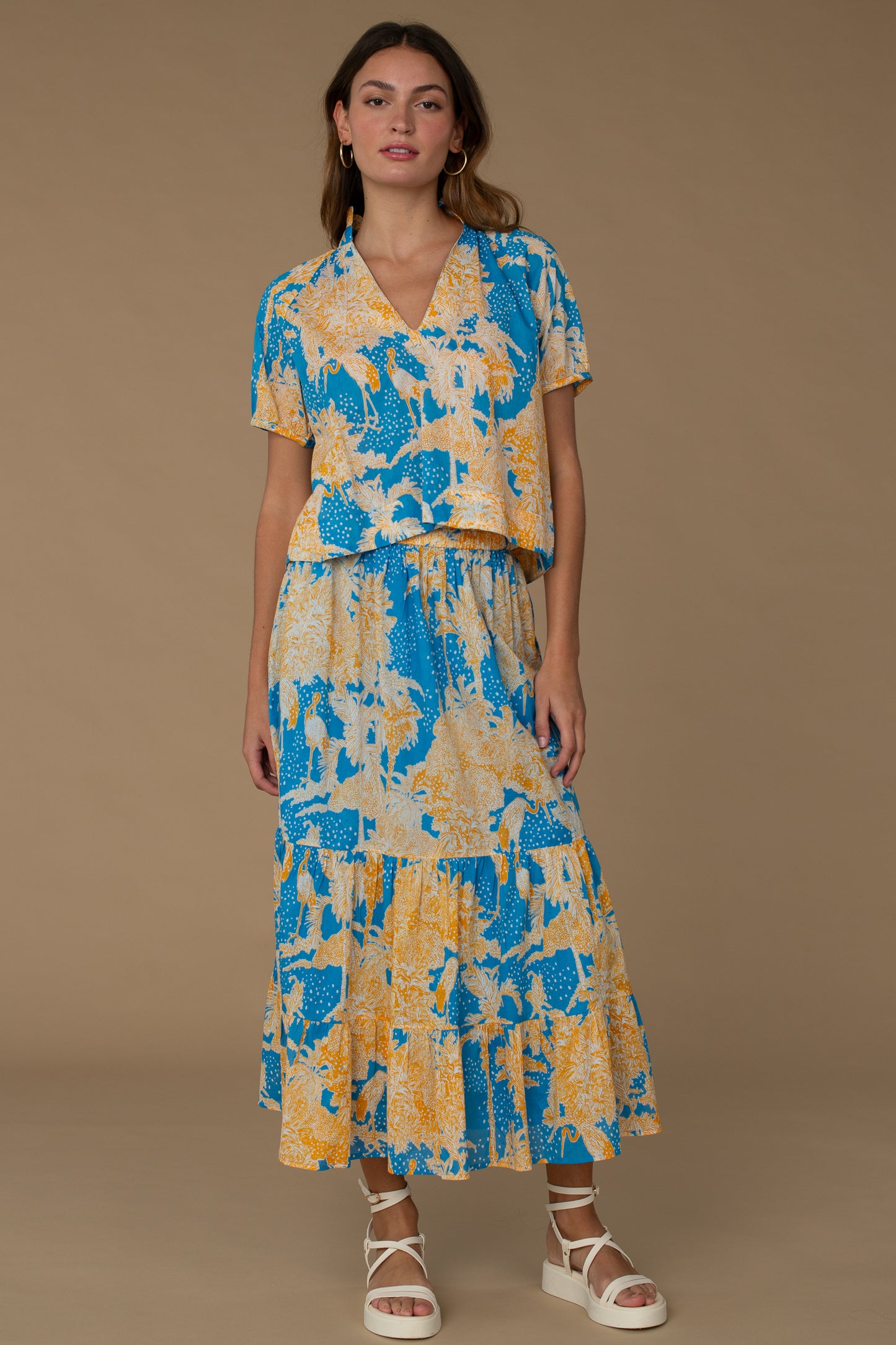 Surrey Skirt in tropical toile by Olivia James