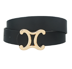 Mirrored C Buckle Belt in black