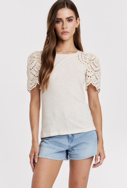 Shea Puff Sleeve top in Alabaster by Another love