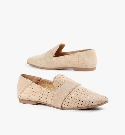 Perforated Loafer in Taupe by All Black