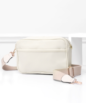 Nylon Rectangle Crossbody in ivory