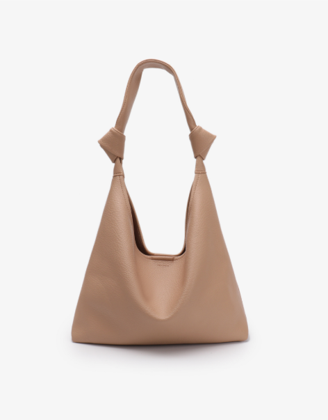 Uma Knotted Shoulder Bag in nude by Remi/Reid