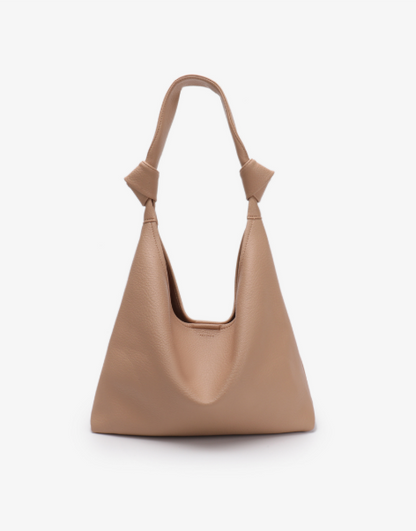 Uma Knotted Shoulder Bag in nude by Remi/Reid