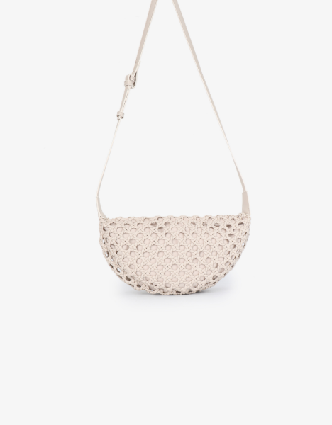 Anais Large Woven Crossbody in cream by Remi/Reid