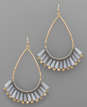 Glass Drop Earrings in gray