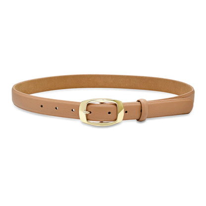 Mini Oakwood Leather Belt in latte by Laurel & Gold