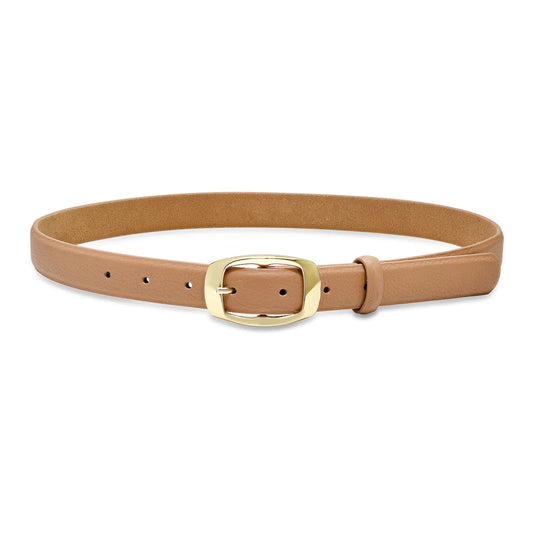 Mini Oakwood Leather Belt in latte by Laurel & Gold