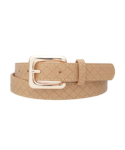 Weave Textured Strap Belt in tan