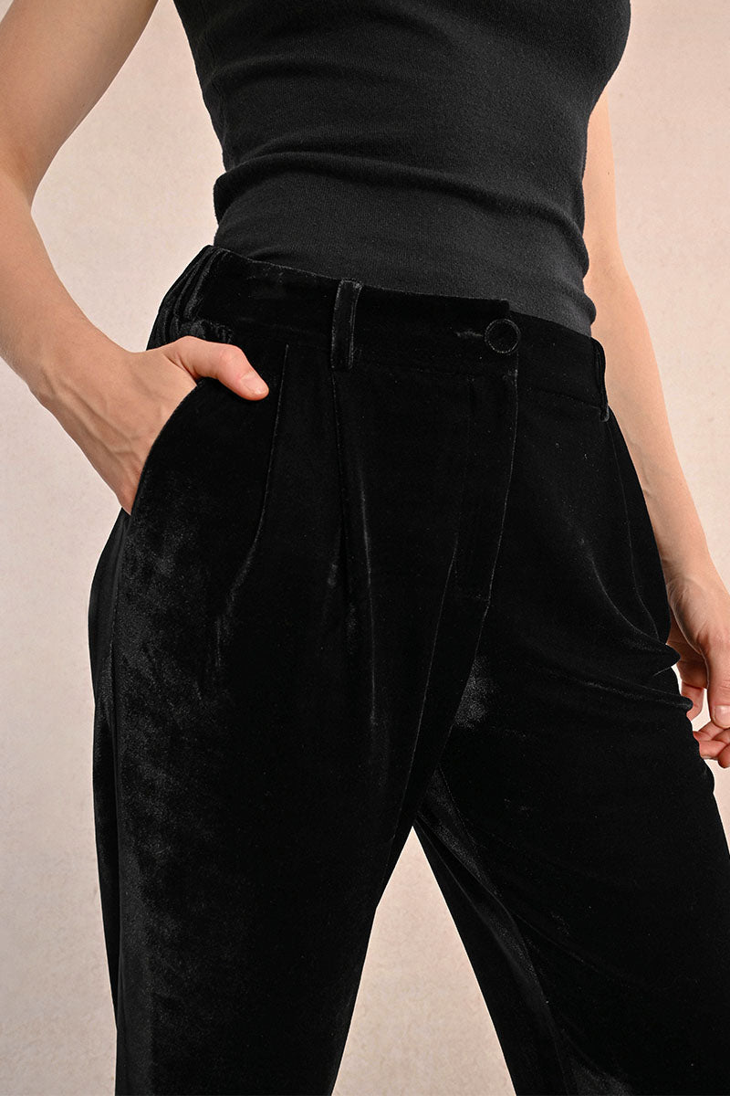 Velvet Pants in black by Molly Bracken