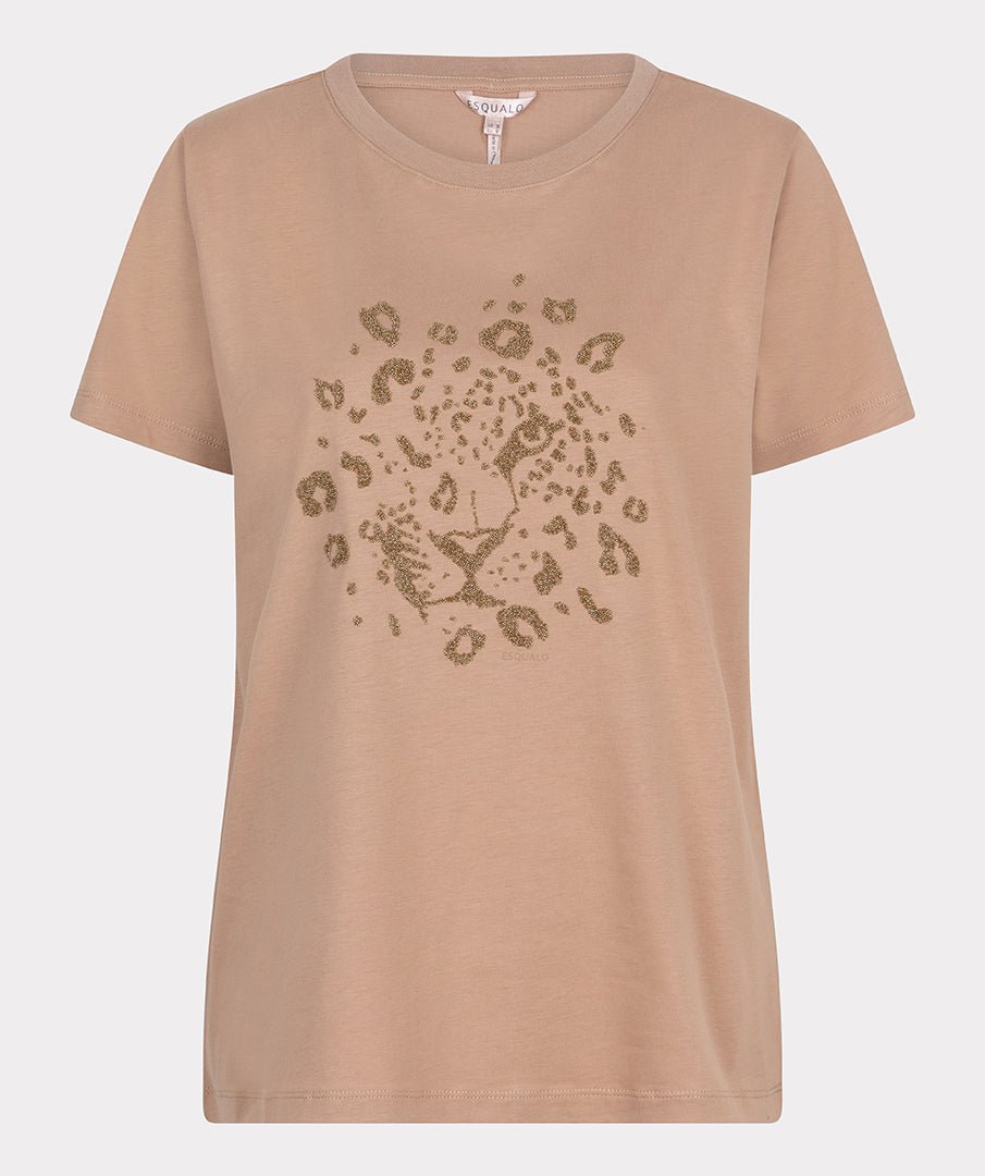 Animal T-shirt in cinnamon by Esqualo