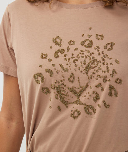 Animal T-shirt in cinnamon by Esqualo