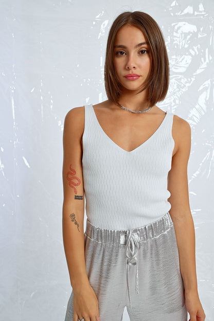 Knit Tank Top in white by Molly Bracken