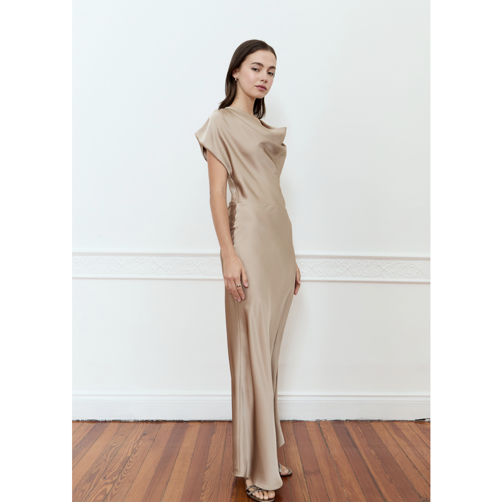 Dahlia Slip Dress in mink by Deluc