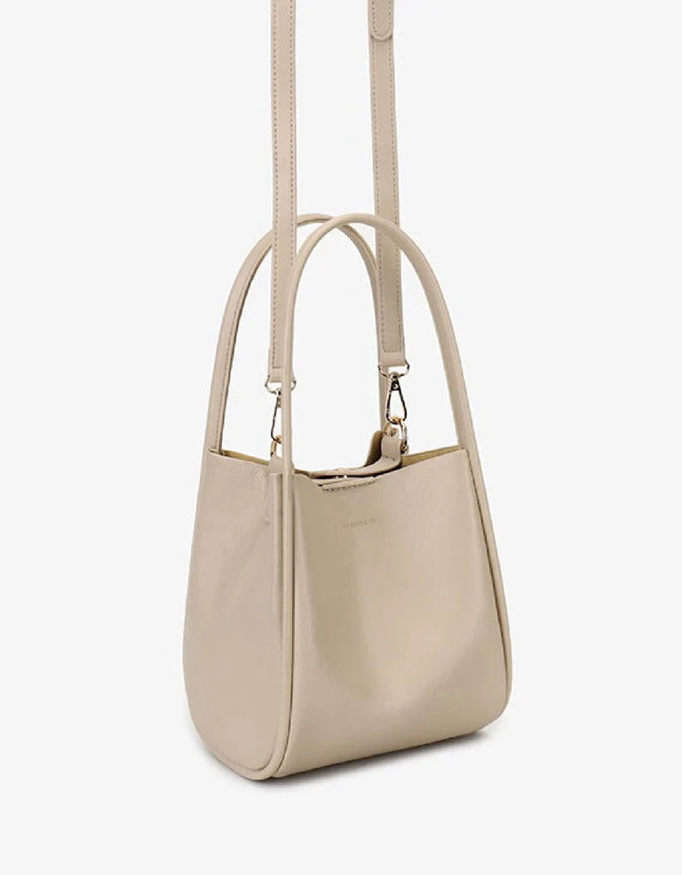 Hollace Mini Waxed Tote in cream by Remi/Reid