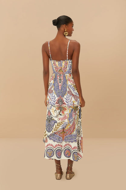 Boho Glam Loop Cups Maxi Dress in off-white by Farm Rio