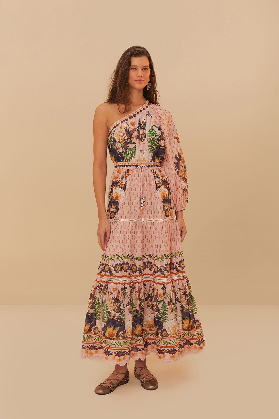 The Dream Garden Maxi Dress in pink by Farm Rio