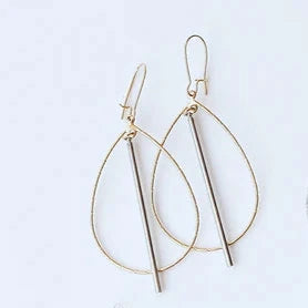 Double Bail Teardrop Hoop with metal spike in silver/goldby Virtue