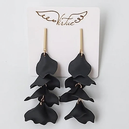 Hyacinth Petal Earrings in navy by Virtue