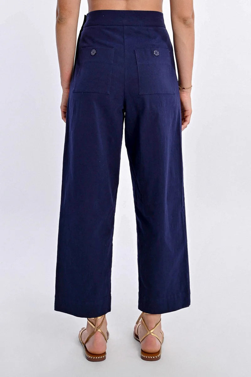 Straight Leg Pants in navy by Molly Bracken