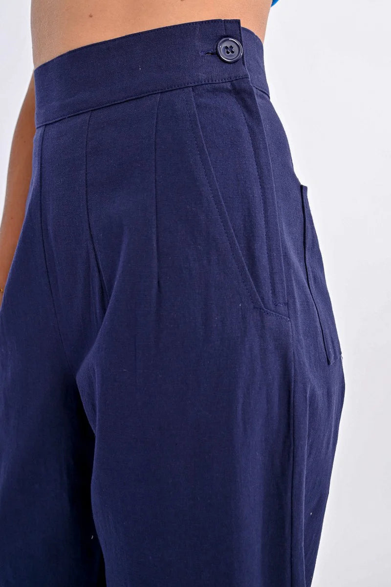 Straight Leg Pants in navy by Molly Bracken