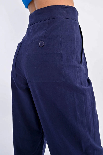 Straight Leg Pants in navy by Molly Bracken