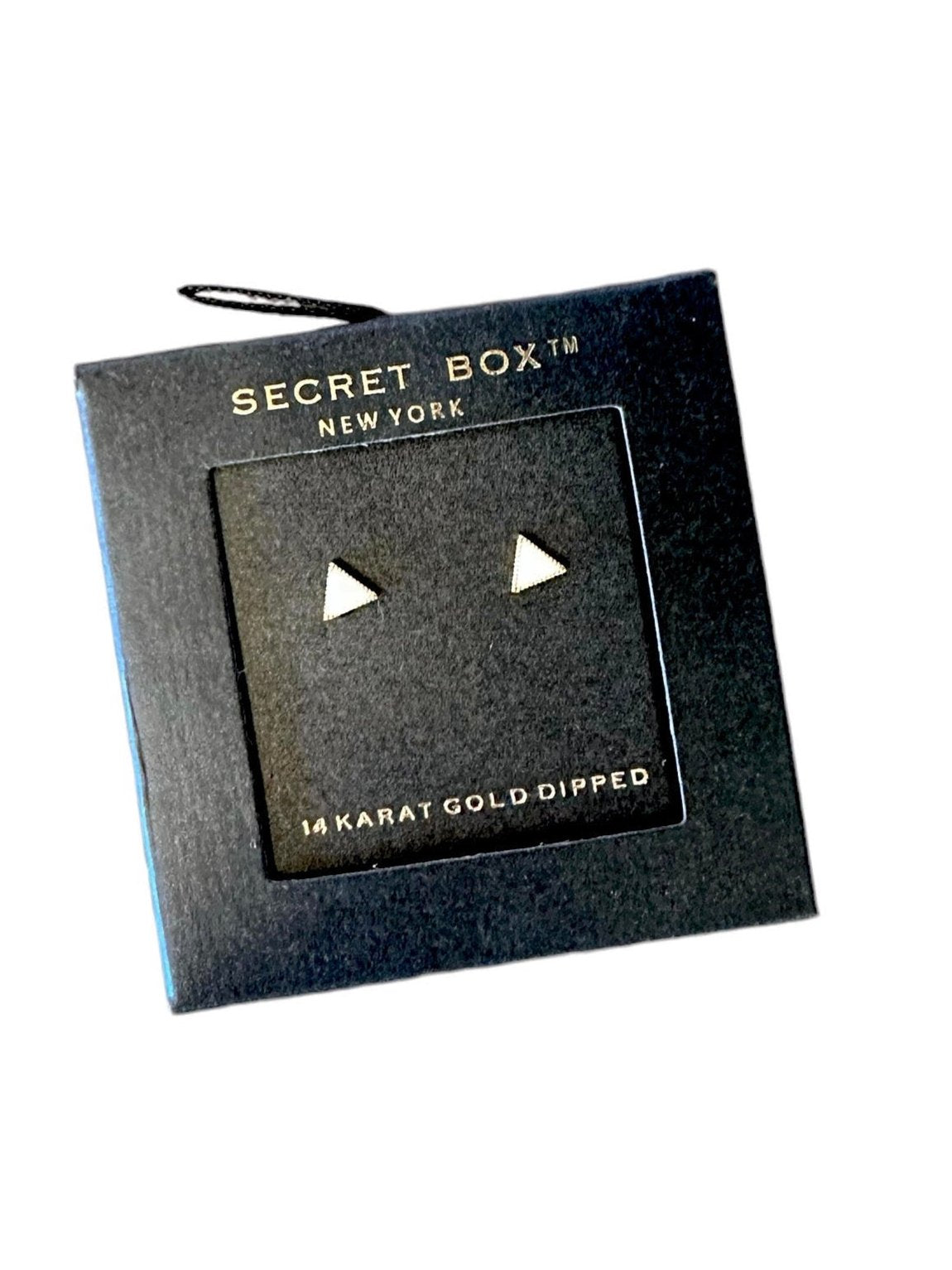 Epoxy Triangle Gold Dipped Earrings in white/gold by Secretbox