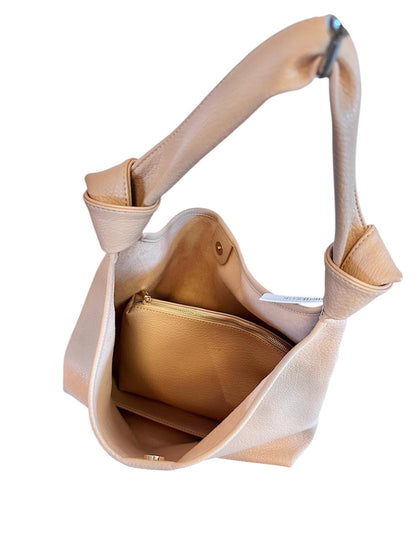 Uma Knotted Shoulder Bag in nude by Remi/Reid