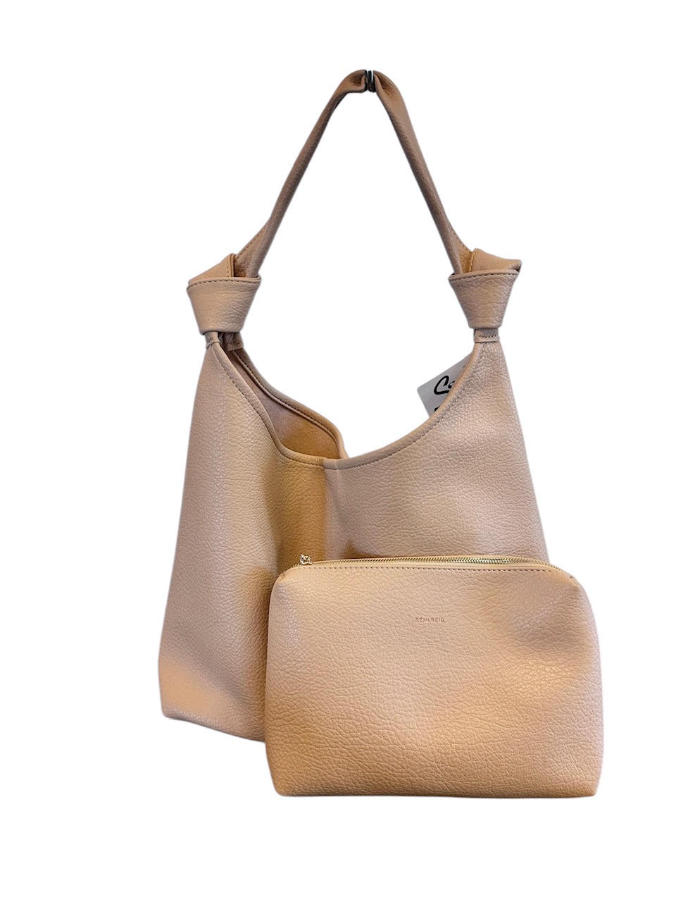 Uma Knotted Shoulder Bag in nude by Remi/Reid