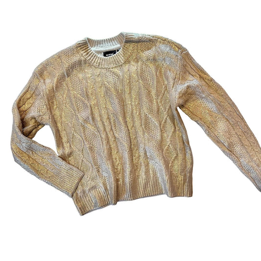 Rowayne Long Sleeve Crew Neck Sweater in gold foil by RD