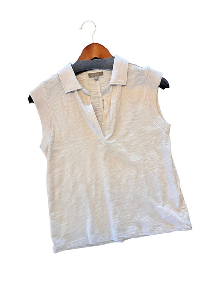 Cap Sleeve Polo in stucco by Lilla P