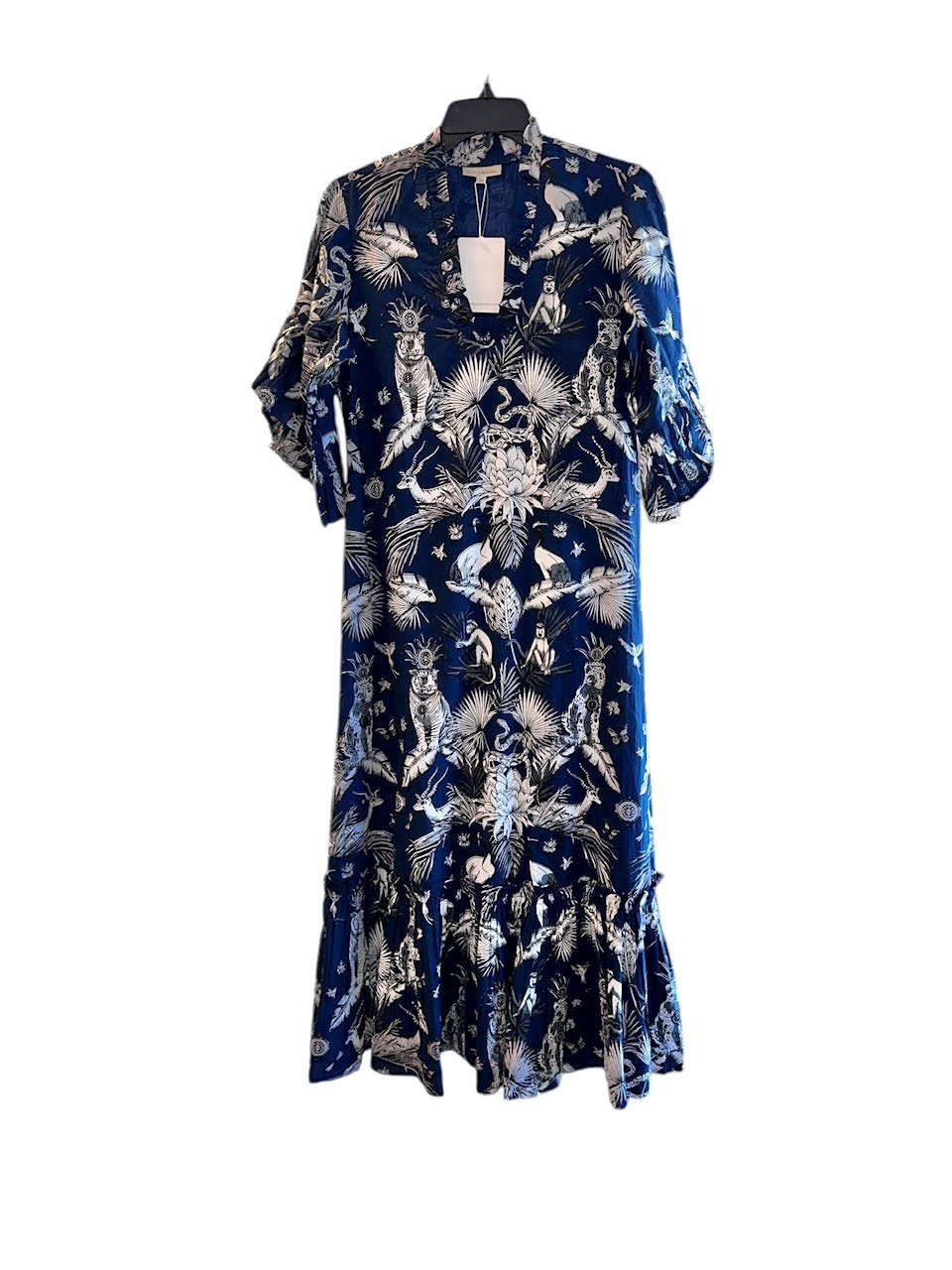 TRUNK SHOW- Soleil Flutter Sleeve Dress in royal tiger navy by Fitzroy & Willa