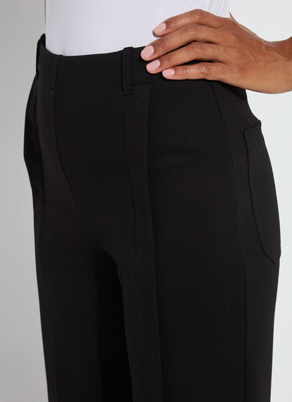 Kori Pleat detail Cropped Pant in black by Lysse