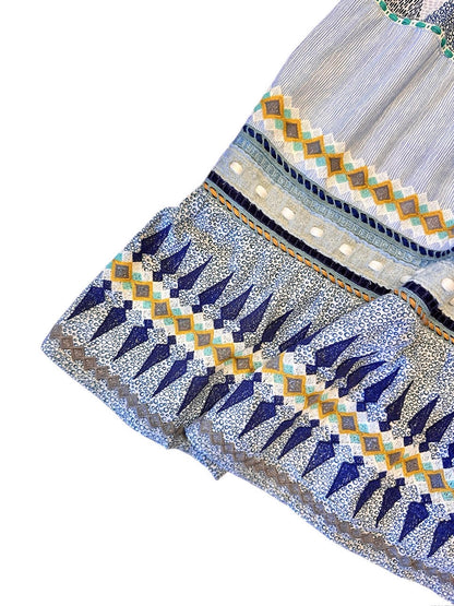 Camillo Printed Skirt in blue multi by Conditions Apply