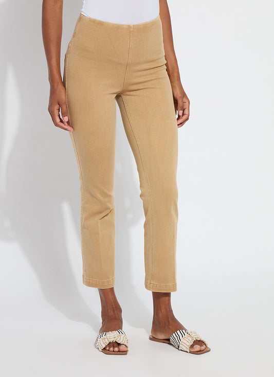 Ankle Denim Baby Bootcut in Tan by Lysse