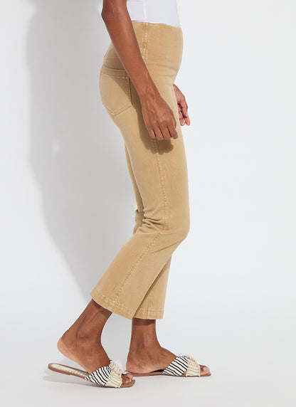 Ankle Denim Baby Bootcut in Tan by Lysse