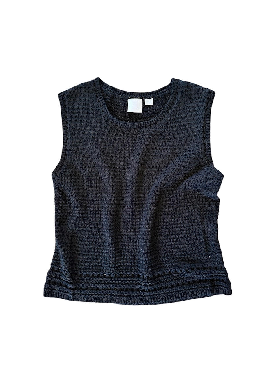 Crochet Tank in Black By Zero Degrees