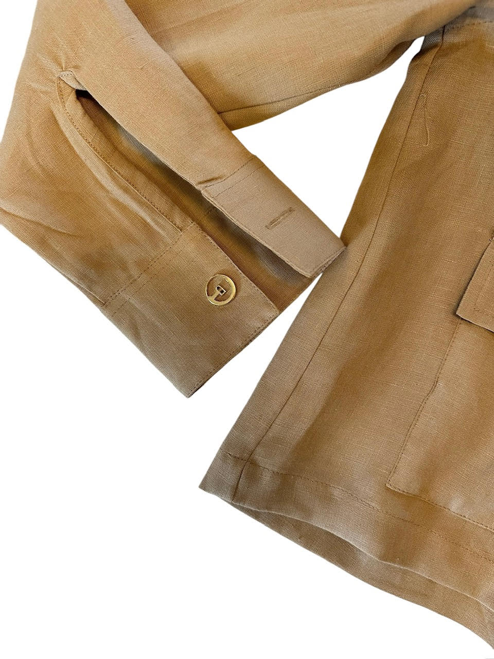 Tailored Linen Jacket in camel by Haris Cotton