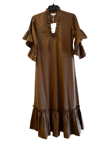 TRUNK SHOW- Soleil Flutter Sleeve Dress in chocolate brown by Fitzroy & Willa