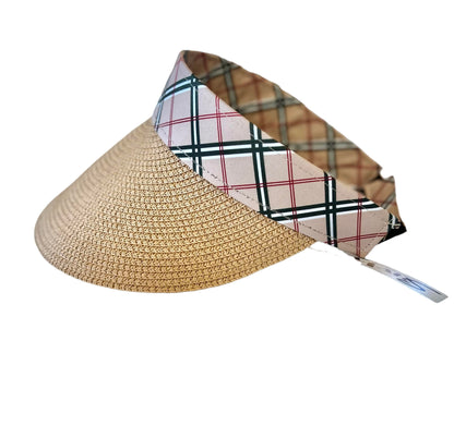 Visor with Plaid Banding