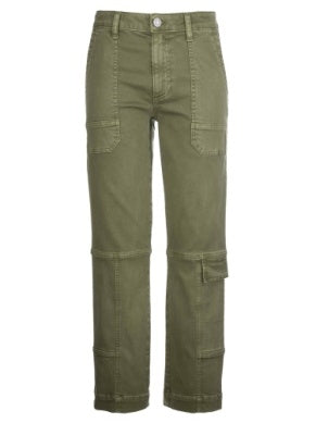 Elizabeth High Rise Crop Straight Leg Pant in olive by KUT Denim