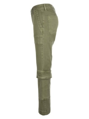 Elizabeth High Rise Crop Straight Leg Pant in olive by KUT Denim