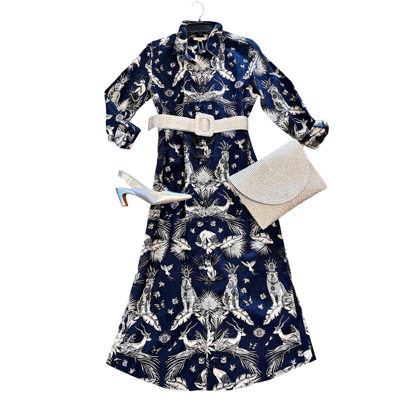 TRUNK SHOW- Russell Shirt Dress in royal tiger navy by Fitzroy & Willa