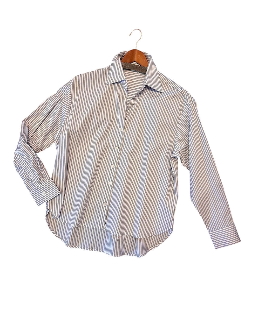 Kaiya Boyfriend Shirt in in white/blue by KUT