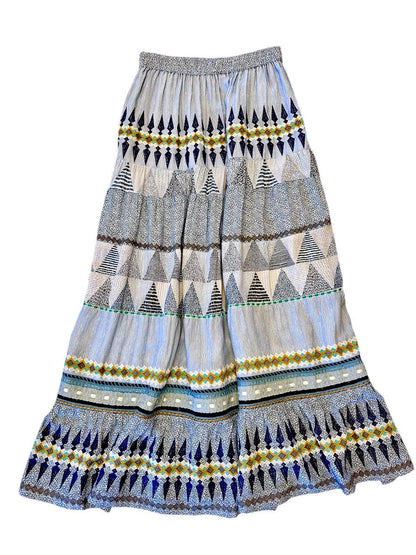 Camillo Printed Skirt in blue multi by Conditions Apply