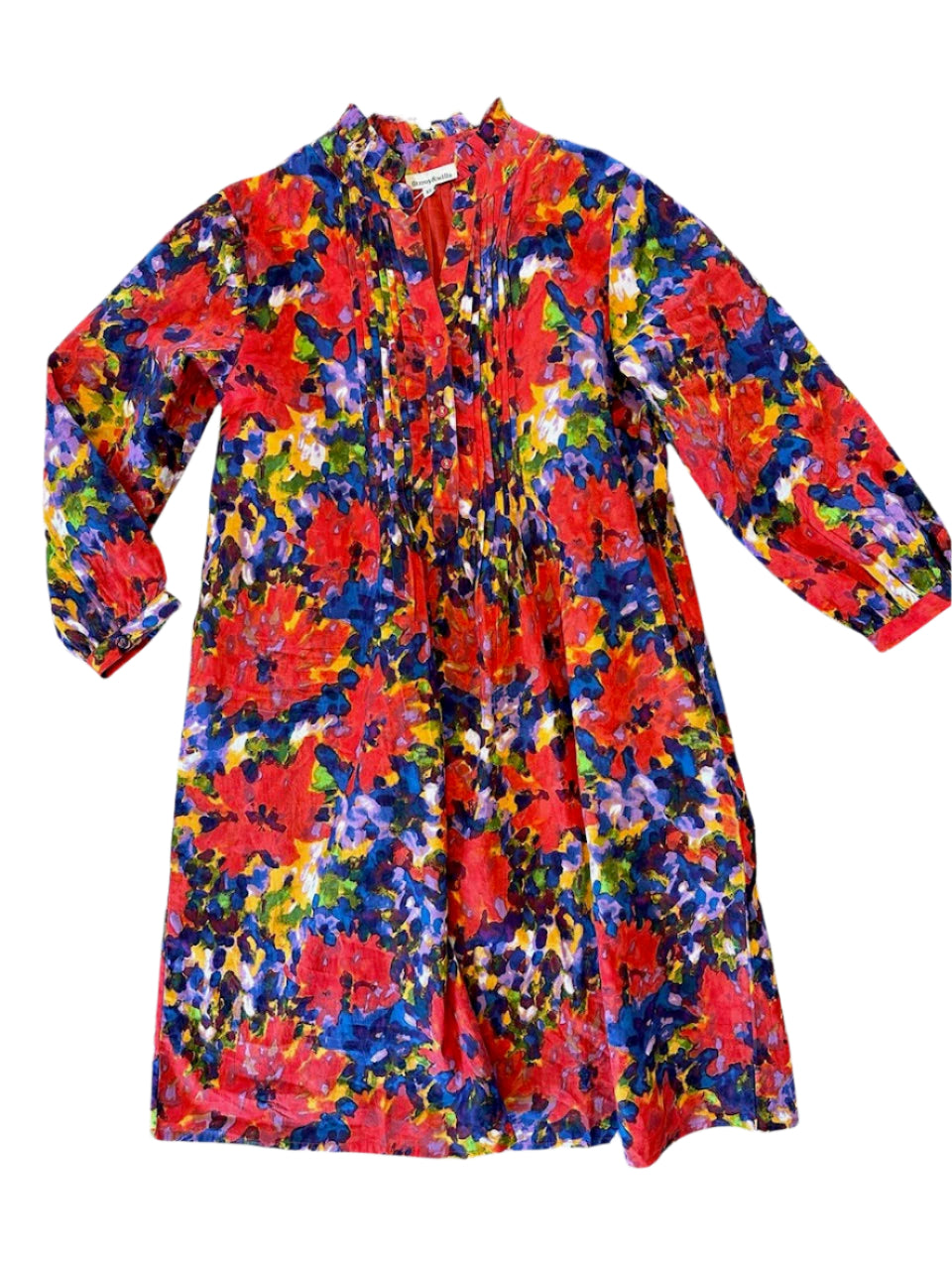 Linda Dress in picante watercolor by Fitzroy & Willa